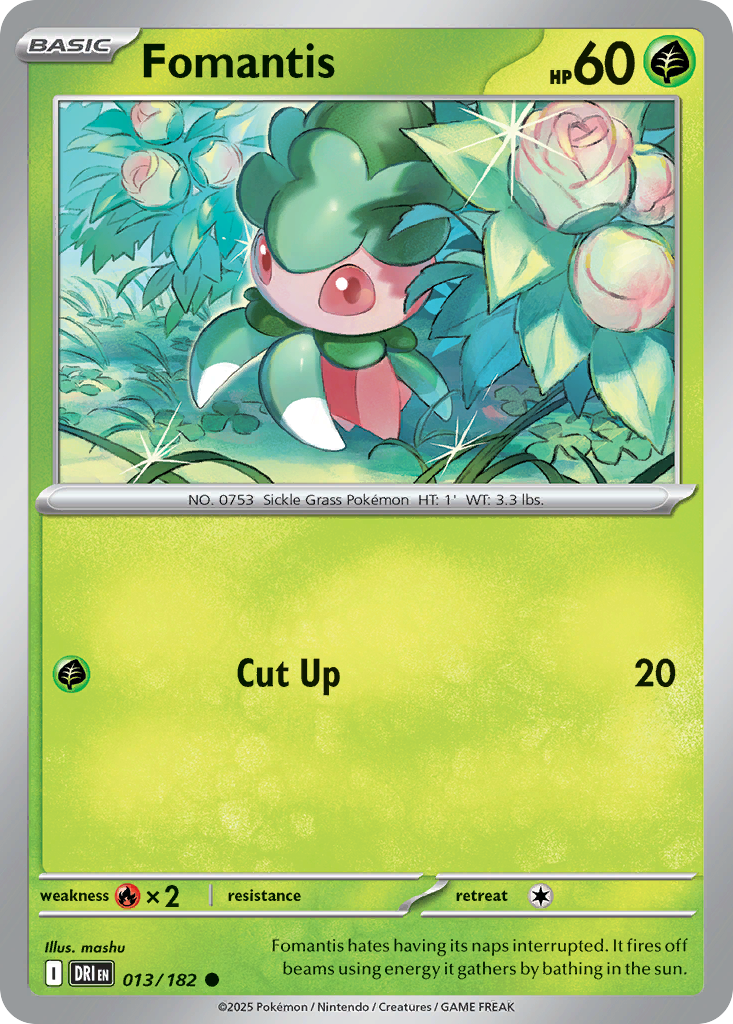 Fomantis - 013/182 - Reverse Holo - DESTINED RIVALS - Pokemon - Common | AA19-99