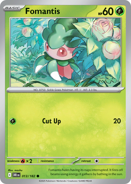 Fomantis - 013/182 - Reverse Holo - DESTINED RIVALS - Pokemon - Common | AA19-99