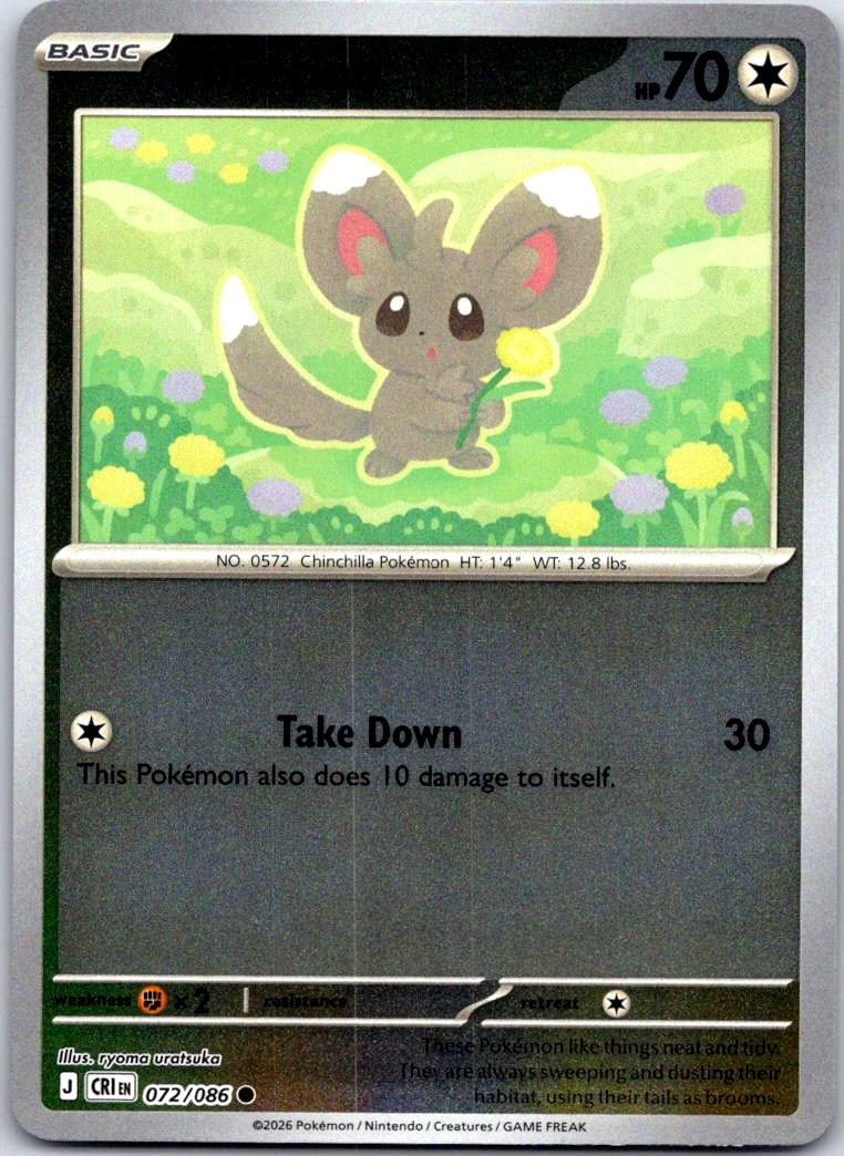 Minccino - 072/086 - Reverse Holo - CHAOS RISING - Pokemon - Common | AA132-49