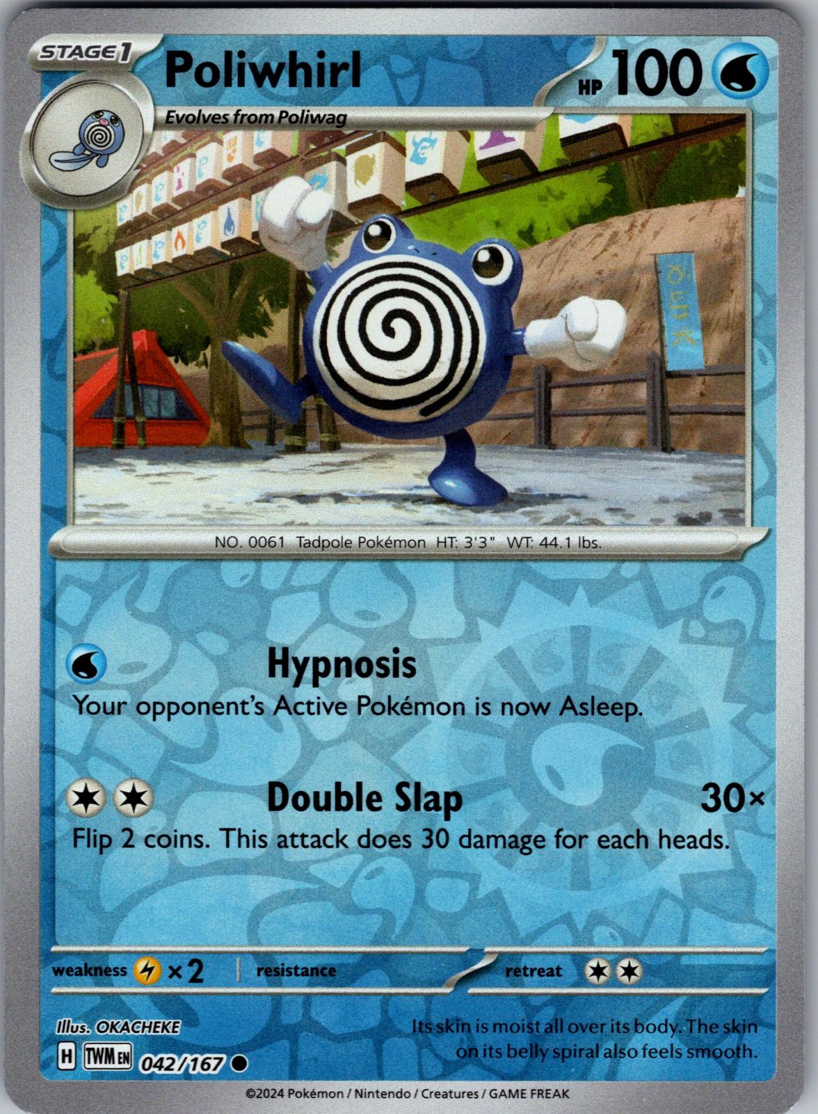Poliwhirl - 042/167 - Reverse Holo - TWILIGHT MASQUERADE - Pokemon - | AA82-4