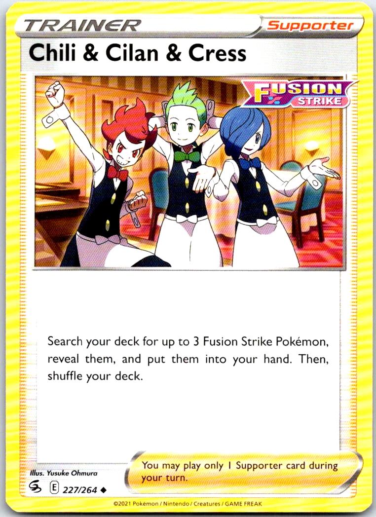 Chili & Cilan & Cress - 227/264 - - FUSION STRIKE - Pokemon - Uncommon | AB25-39