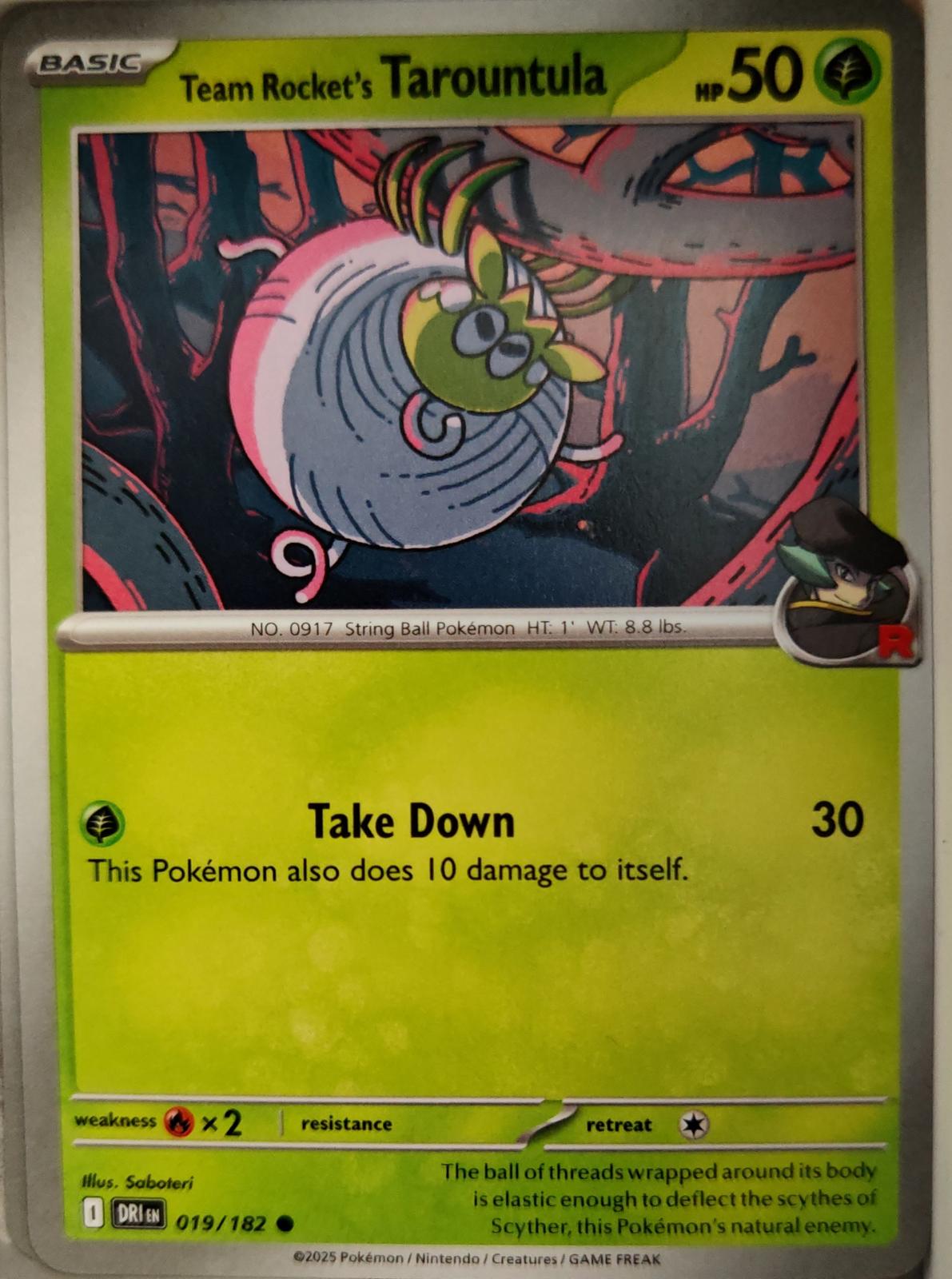 Team Rocket's Tarountula - 019/182 - - DESTINED RIVALS - Pokemon - | AA12-66