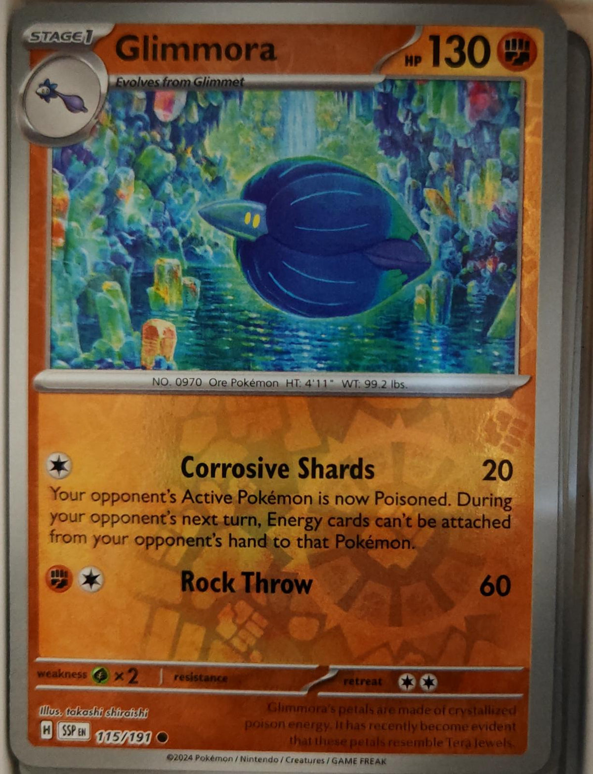 Glimmora - 115/191 - Reverse Holo - SURGING SPARKS - Pokemon - Common | AA19-19