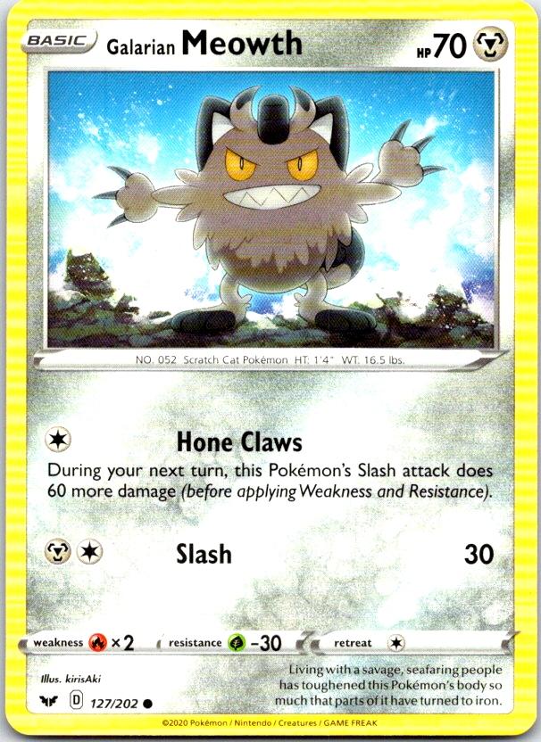 Galarian Meowth - 127/202 - - SWORD & SHIELD - Pokemon - Common | AC13-29
