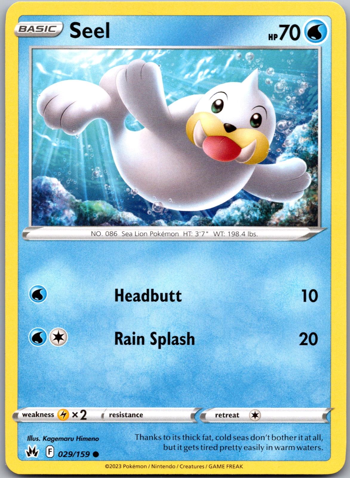 Seel - 029/159 - - CROWN ZENITH - Pokemon - Common | AA92-39