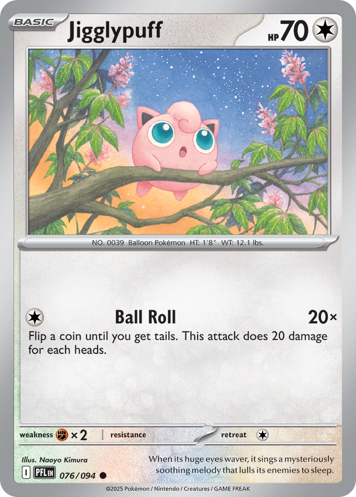 Jigglypuff - 076/094 - Reverse Holo - PHANTASMAL FLAMES - Pokemon - | AA26-78