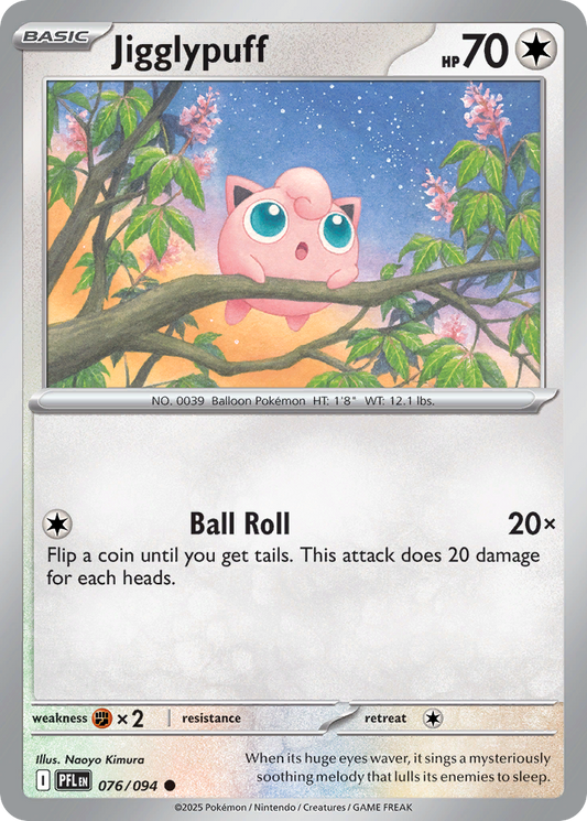 Jigglypuff - 076/094 - Reverse Holo - PHANTASMAL FLAMES - Pokemon - | AA26-78