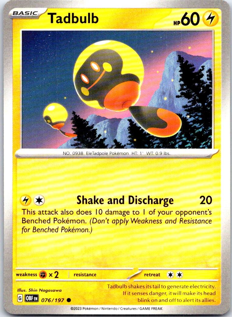 Tadbulb - 076/197 - - OBSIDIAN FLAMES - Pokemon - Common | AB55-34