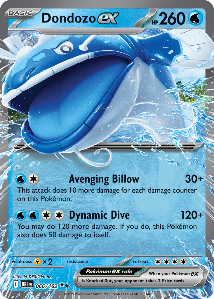 Dondozo ex - 066/182 - Holo - DESTINED RIVALS - Pokemon - Double Rare | AA33-22