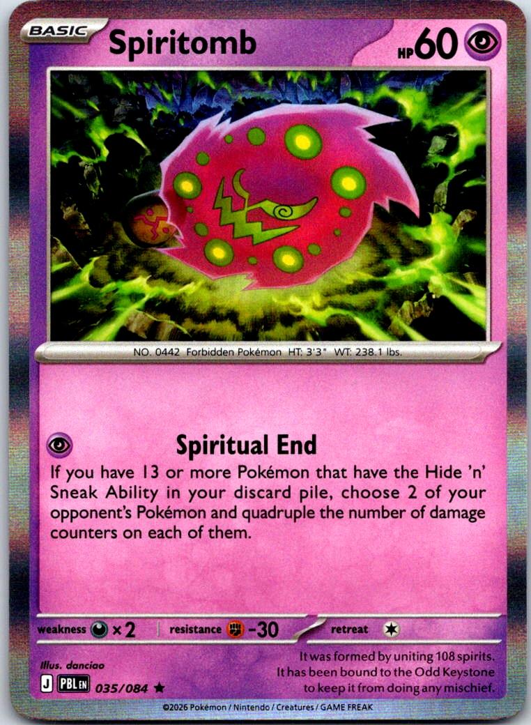 Spiritomb - 035/084 - Holo - PITCH BLACK - Pokemon - Rare | AA120-43