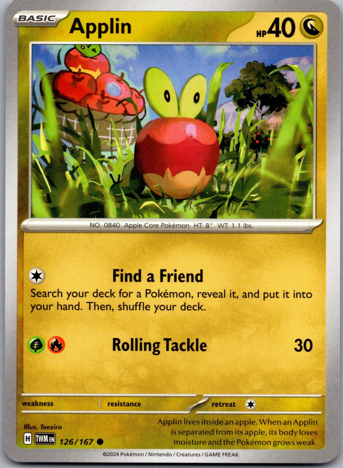 Applin - 126/167 - - TWILIGHT MASQUERADE - Pokemon - Common | AA86-36