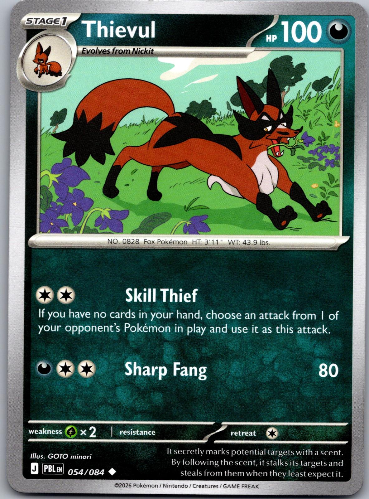 Thievul - 054/084 - - PITCH BLACK - Pokemon - Uncommon | AA81-17