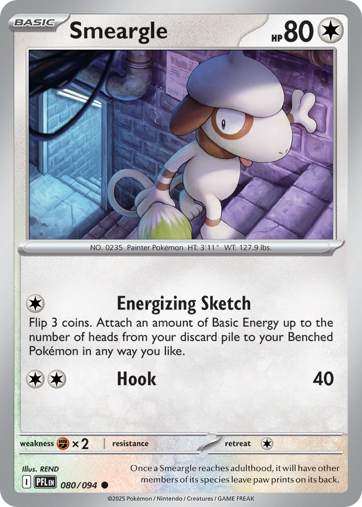 Smeargle - 080/094 - Reverse Holo - PHANTASMAL FLAMES - Pokemon - | AA19-36