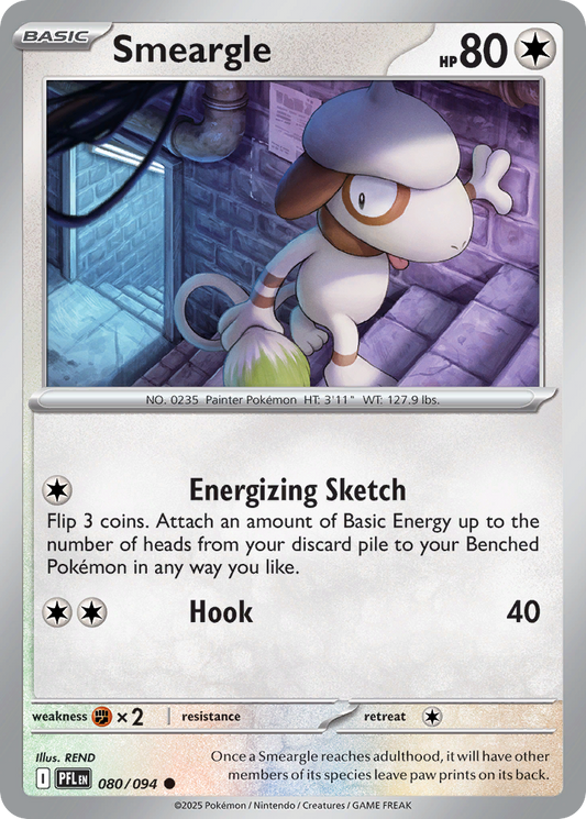 Smeargle - 080/094 - Reverse Holo - PHANTASMAL FLAMES - Pokemon - | AA26-80
