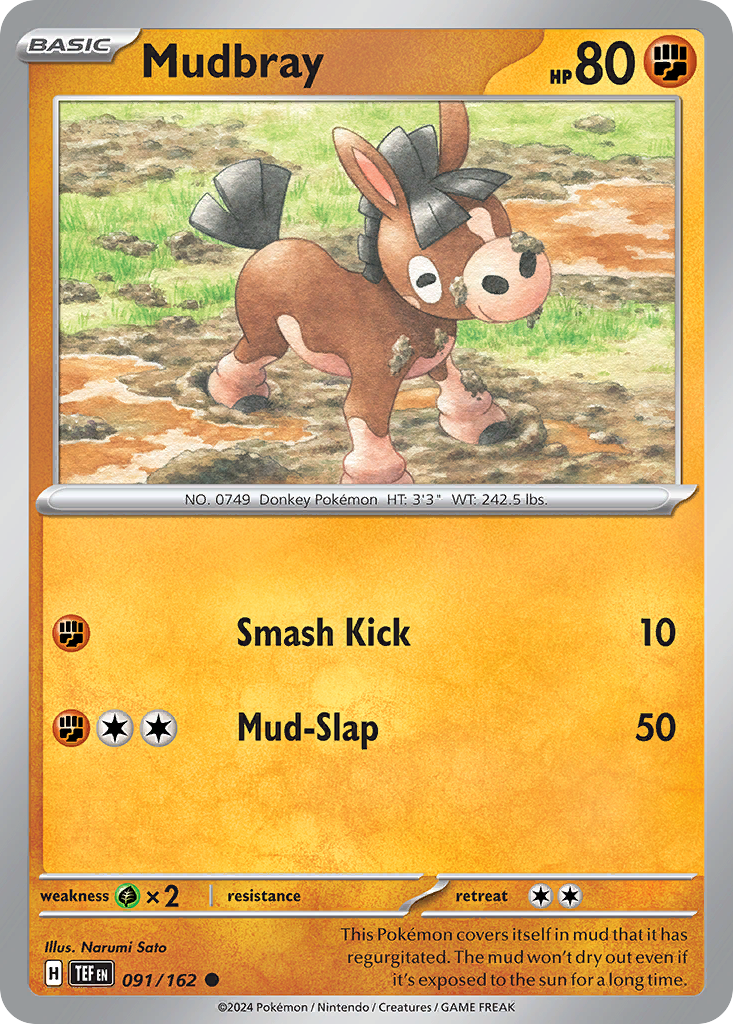 Mudbray - 091/162 - - TEMPORAL FORCES - Pokemon - Common | AA36-6