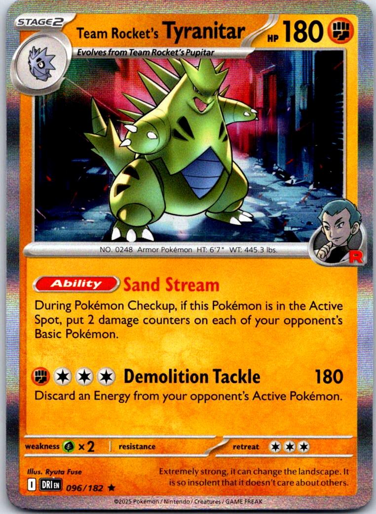 Team Rocket's Tyranitar - 096/182 - Holo - DESTINED RIVALS - Pokemon - | AA122-10