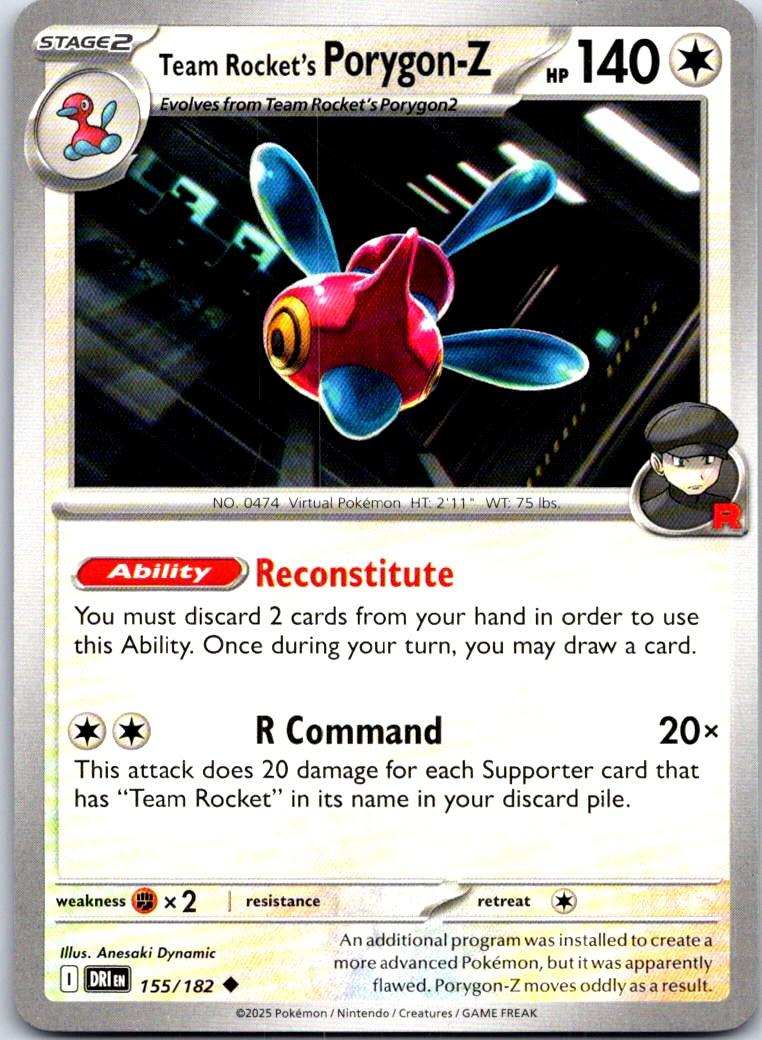 Team Rocket's Porygon-Z - 155/182 - - DESTINED RIVALS - Pokemon - | AA111-8