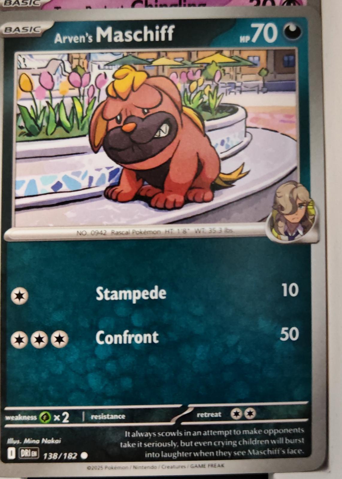 Arven's Maschiff - 138/182 - - DESTINED RIVALS - Pokemon - Common | AA12-14