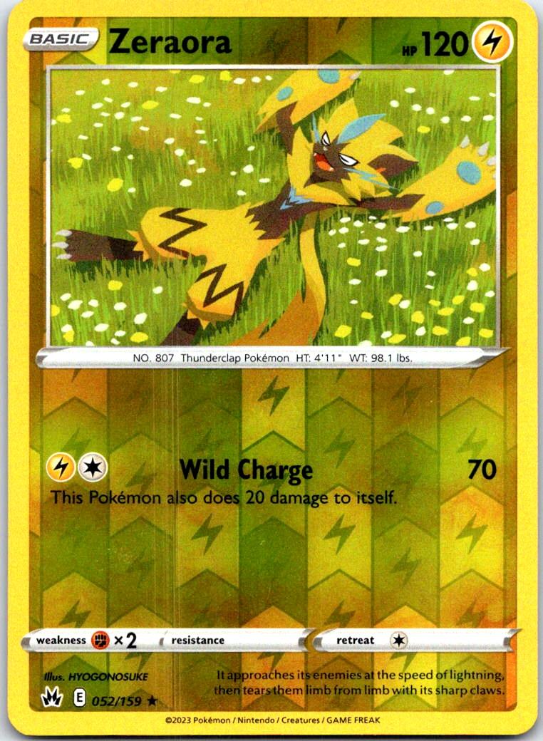 Zeraora - 052/159 - Reverse Holo - CROWN ZENITH - Pokemon - Rare | AB42-27