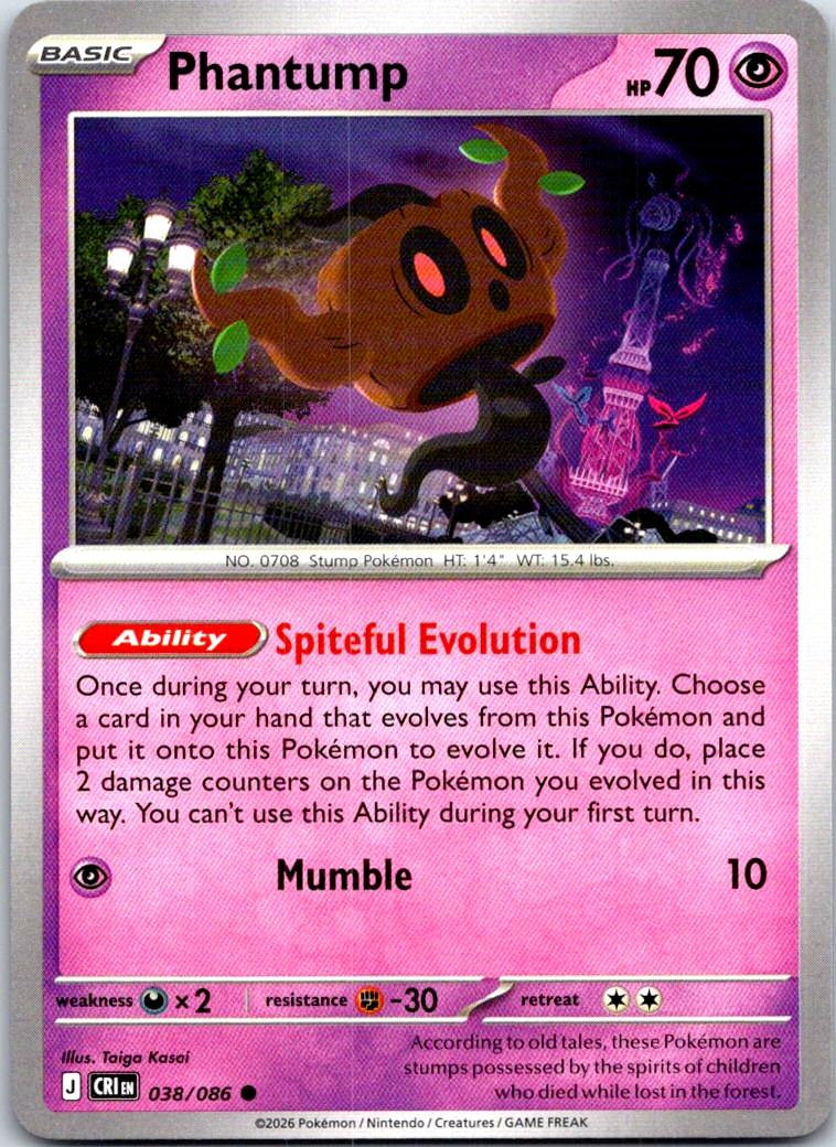Phantump - 038/086 - - CHAOS RISING - Pokemon - Common | AA111-23