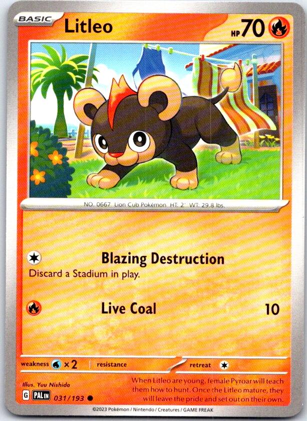 Litleo - 031/193 - - PALDEA EVOLVED - Pokemon - Common | AC07-12