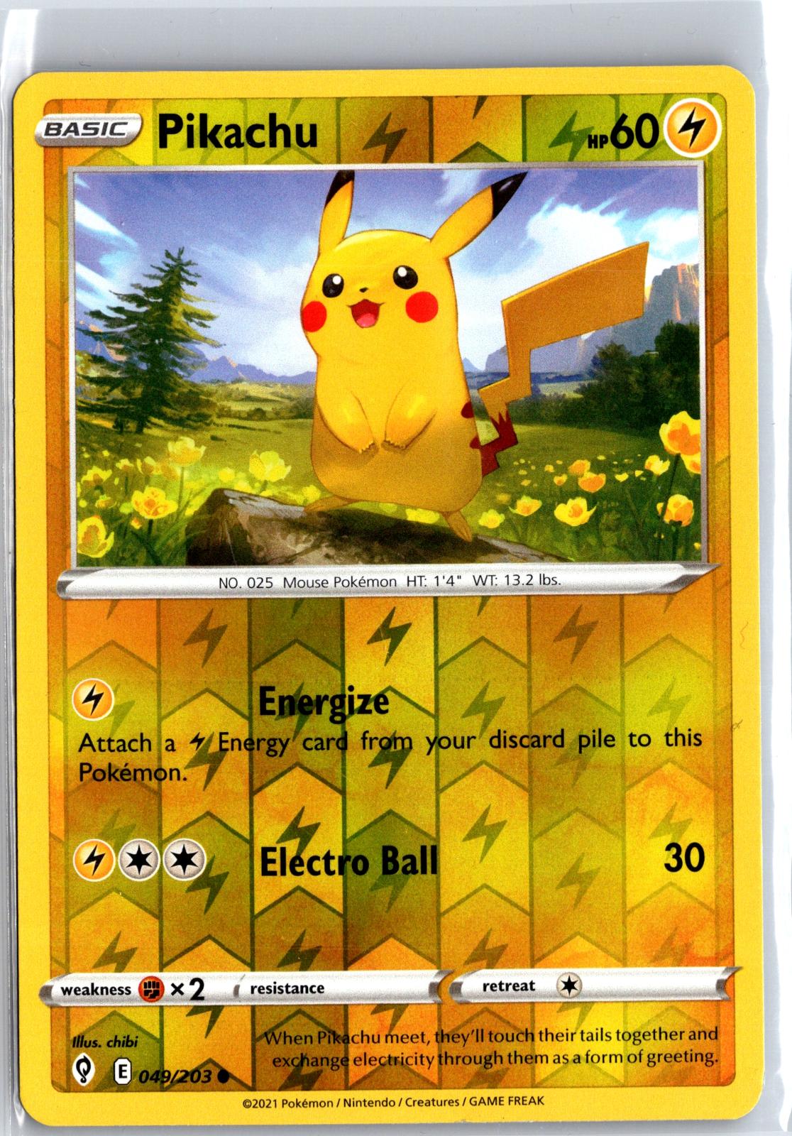Pikachu - 049/203 - Reverse Holo - EVOLVING SKIES - Pokemon - Common | AA115-1