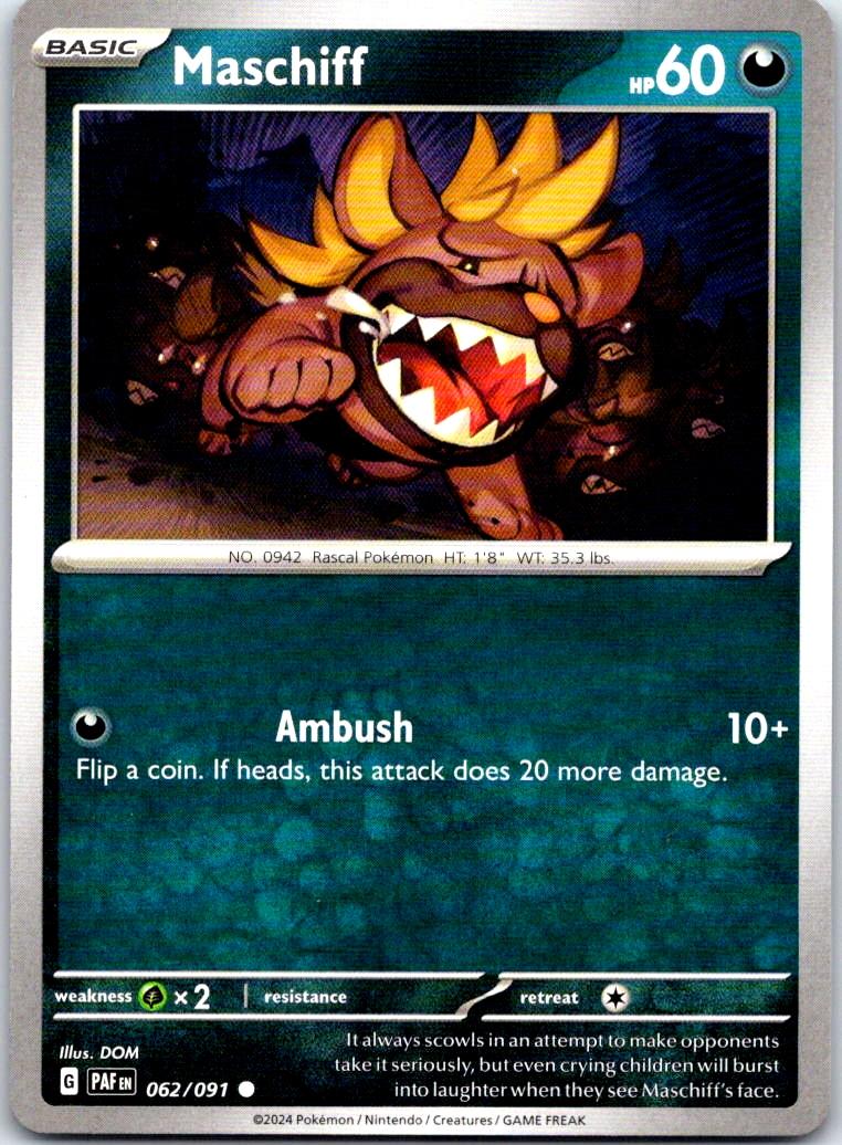 Maschiff - 062/091 - - PALDEAN FATES - Pokemon - Common | AB24-1