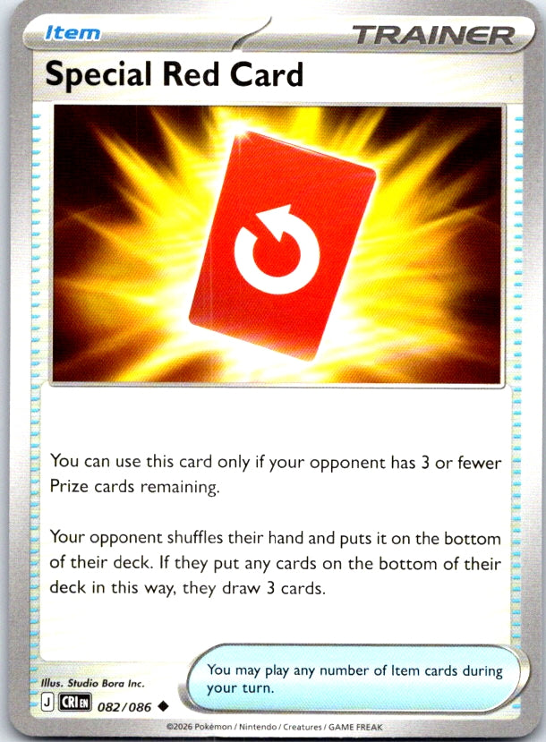 Special Red Card - 082/086 - - CHAOS RISING - Pokemon - Uncommon | AC23-24