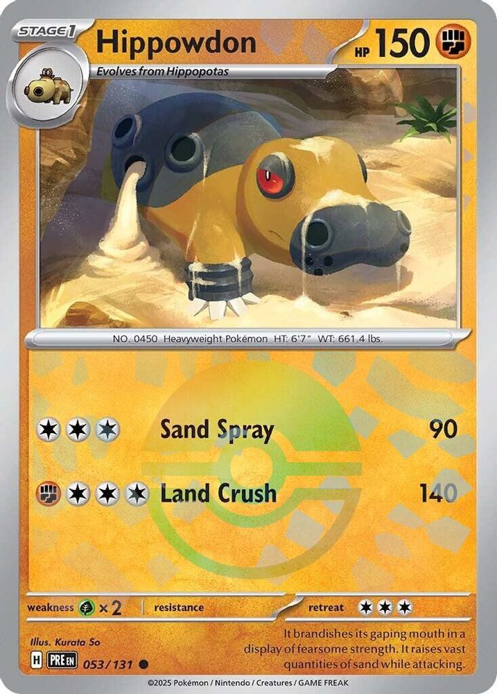 Hippowdon (Poke Ball Pattern) - 053/131 - Holo - PRISMATIC EVOLUTIONS - Pokemon - | AA20-71