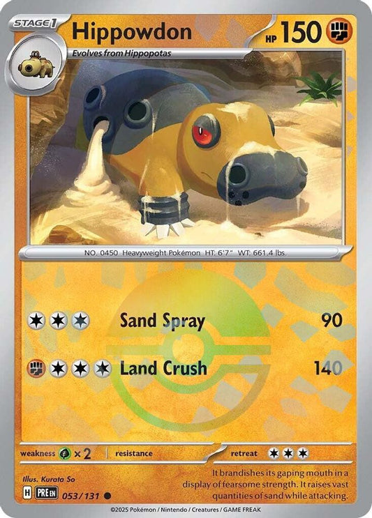 Hippowdon (Poke Ball Pattern) - 053/131 - Holo - PRISMATIC EVOLUTIONS - Pokemon - | AA20-71