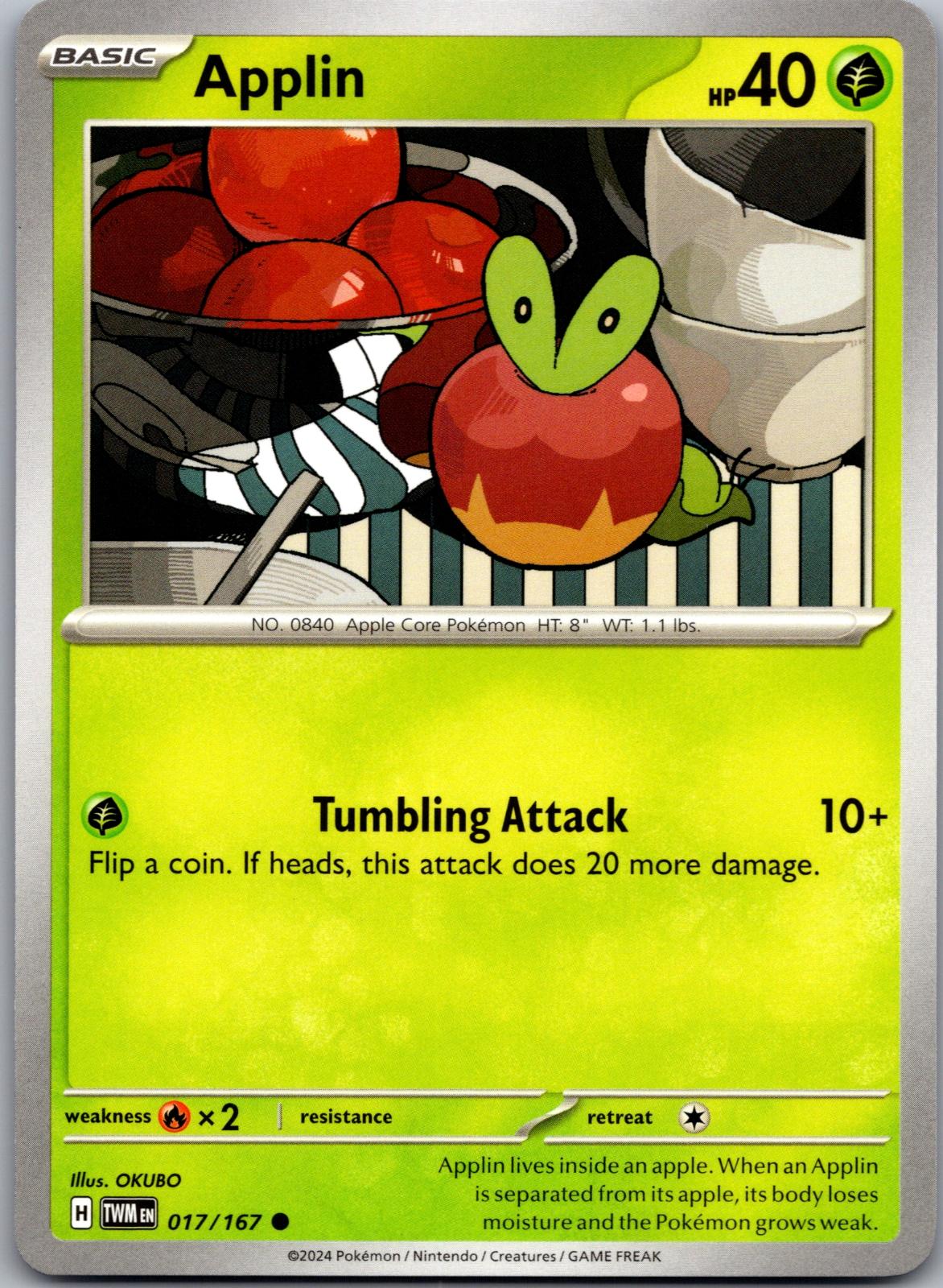 Applin - 017/167 - - TWILIGHT MASQUERADE - Pokemon - Common | AA88-17