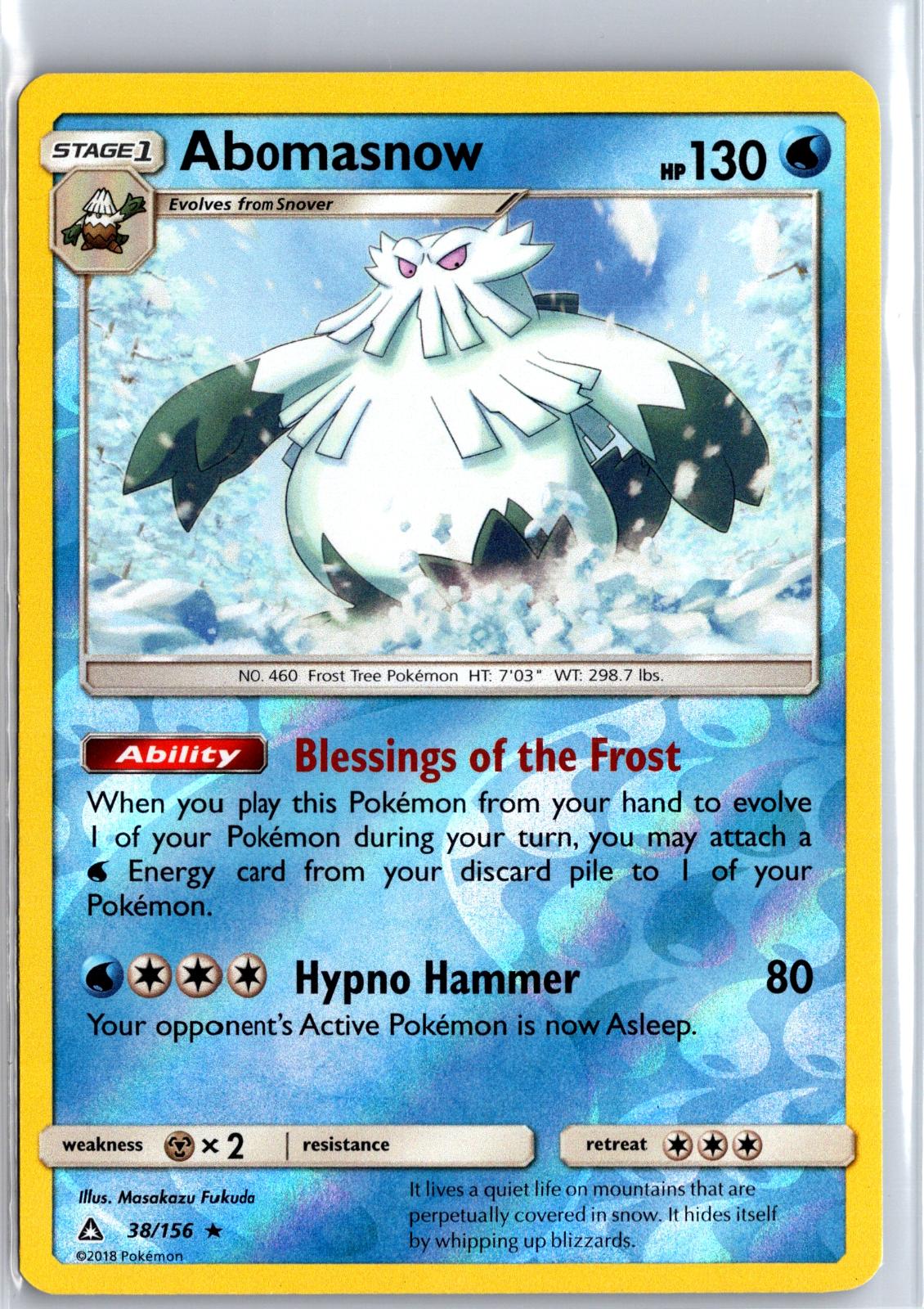 Abomasnow - 38/156 - Reverse Holo - ULTRA PRISM - Pokemon - Rare | AA115-10