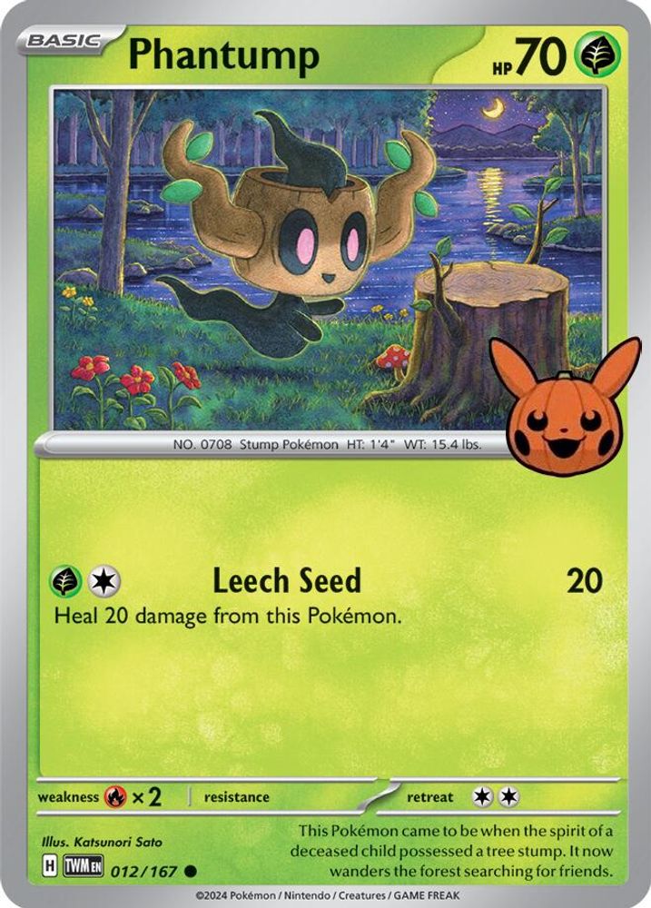 Phantump - 012/167 - - TRICK OR TRADE BOOSTER 2024 - Pokemon - Common | AA39-44