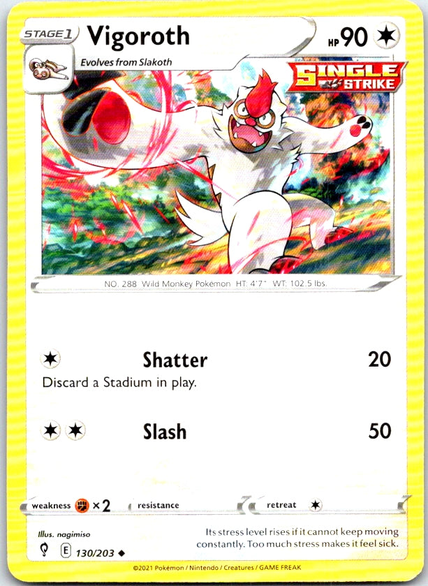 Vigoroth - 130/203 - - EVOLVING SKIES - Pokemon - Uncommon | AC06-5