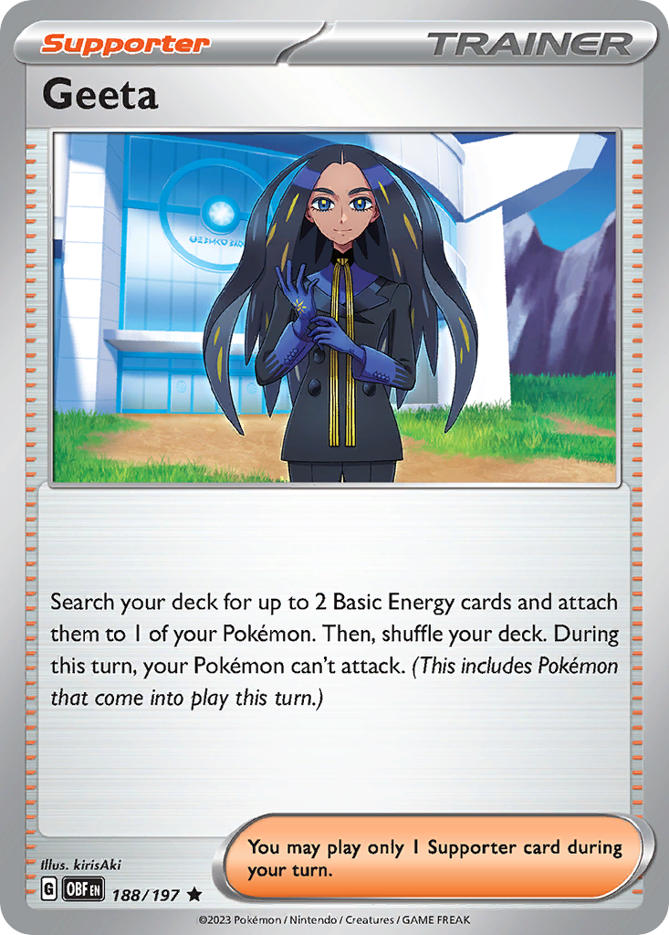 Geeta - 188/197 - Holo - OBSIDIAN FLAMES - Pokemon - Rare | AA44-19