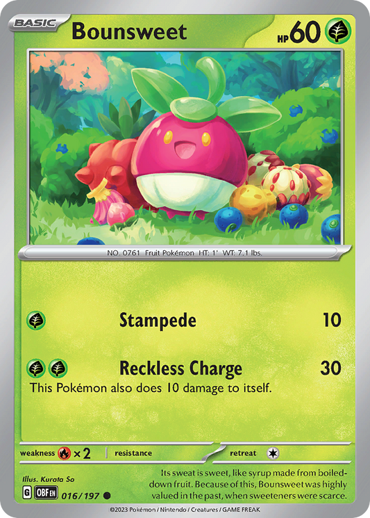 Bounsweet - 016/197 - - OBSIDIAN FLAMES - Pokemon - Common | AA10-90