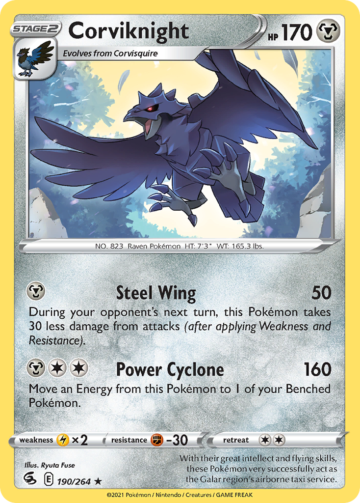 Corviknight - 190/264 - Reverse Holo - FUSION STRIKE - Pokemon - Rare | AA22-21
