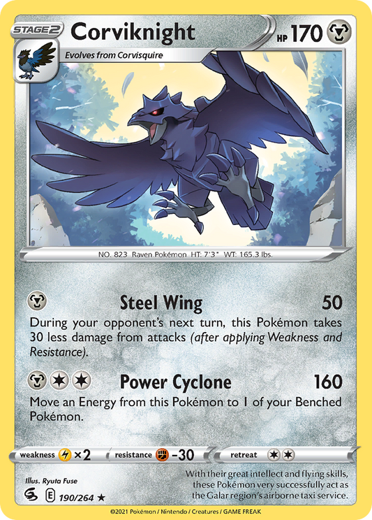 Corviknight - 190/264 - Reverse Holo - FUSION STRIKE - Pokemon - Rare | AA22-21