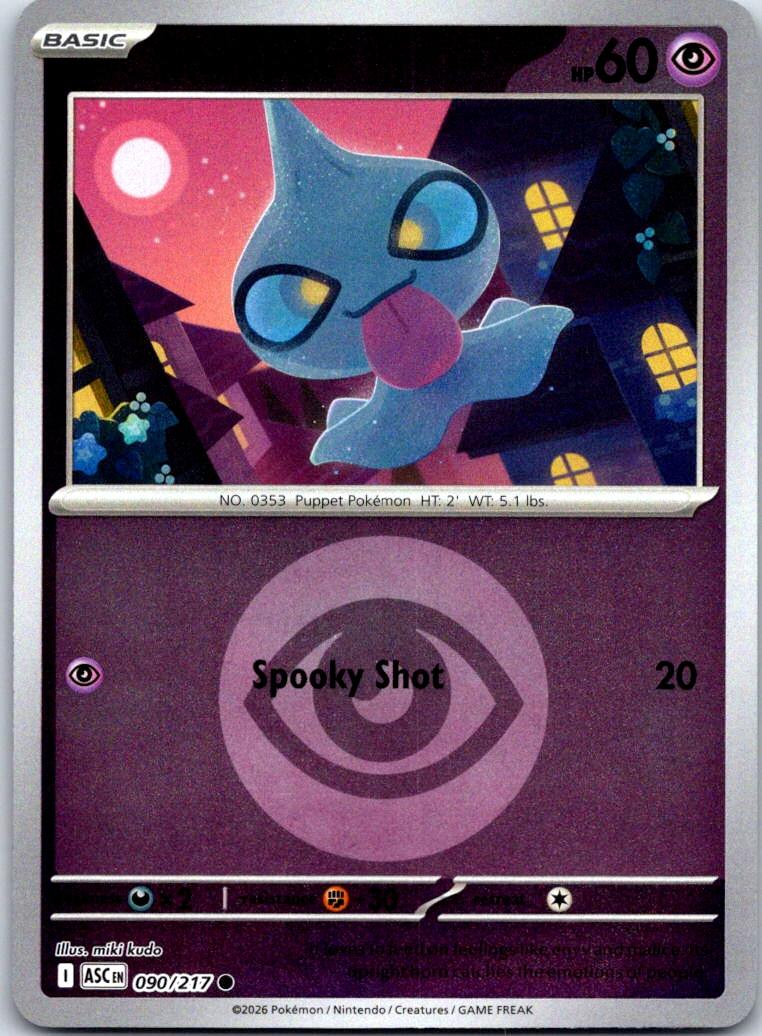 Shuppet (Energy Symbol Pattern) - 090/217 - Reverse Holo - ASCENDED HEROES - Pokemon - | AA131-30