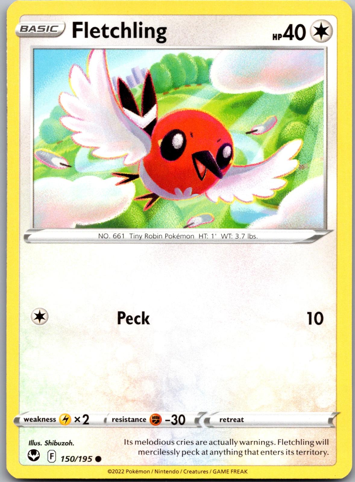 Fletchling - 150/195 - - SILVER TEMPEST - Pokemon - Common | AA91-22