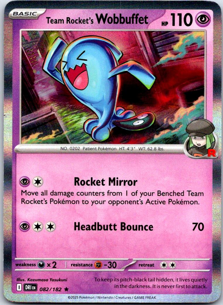 Team Rocket's Wobbuffet - 082/182 - Holo - DESTINED RIVALS - Pokemon - | AA122-20