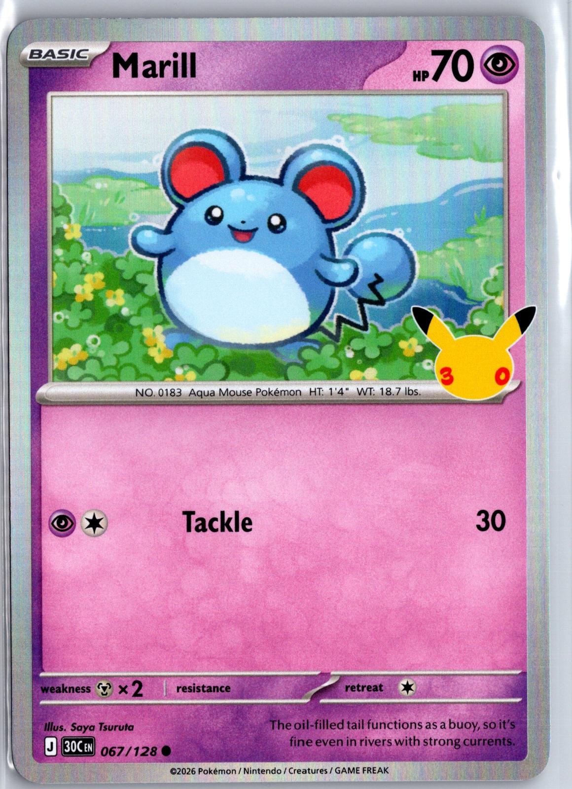 Marill - 067/128 - Holo - ME: 30TH CELEBRATION - Pokemon - Common | AA96-30
