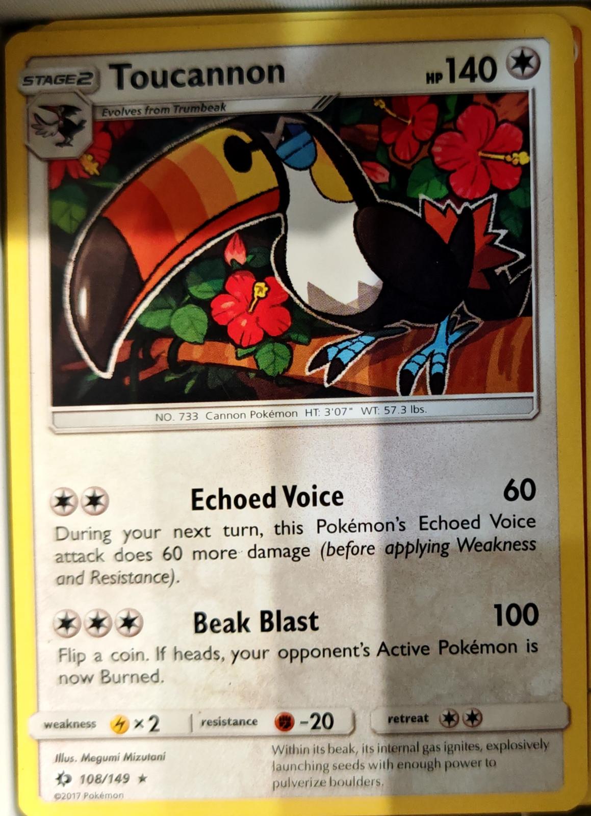Toucannon - 108/149 - - SM BASE SET - Pokemon - Rare | AA67-30