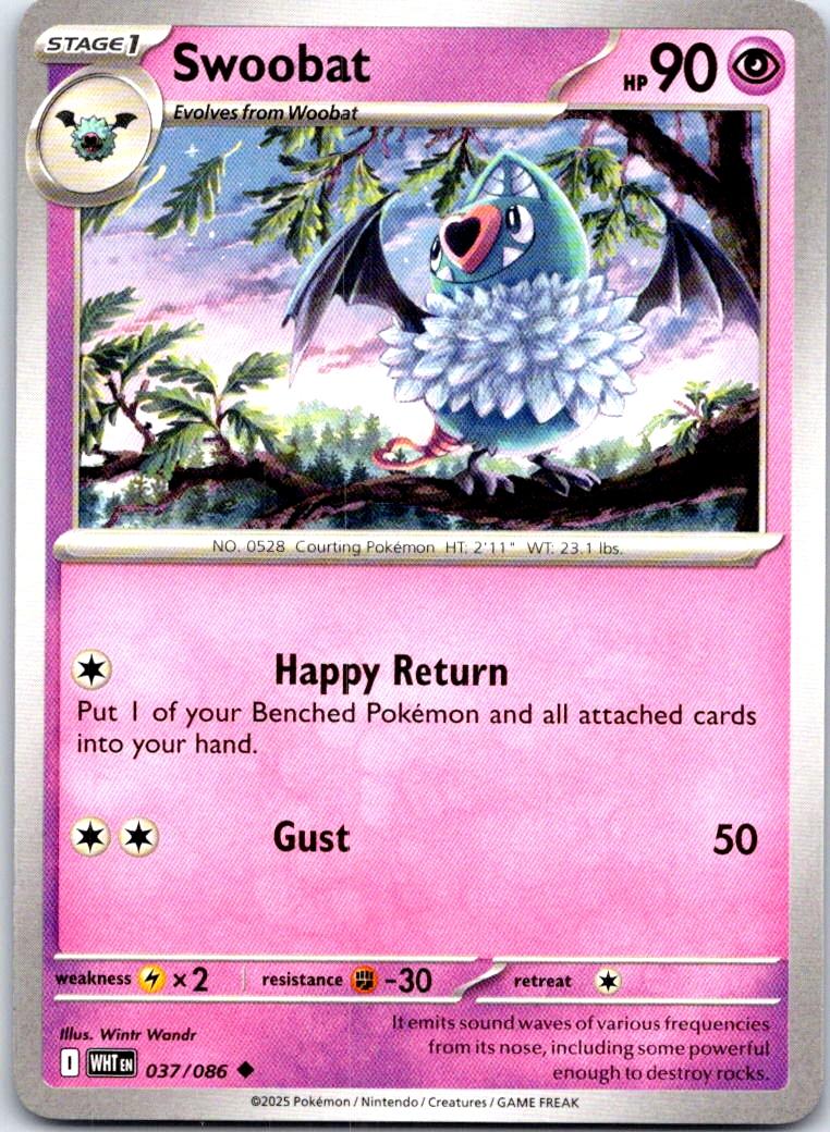Swoobat - 037/086 - - WHITE FLARE - Pokemon - Uncommon | AB69-42