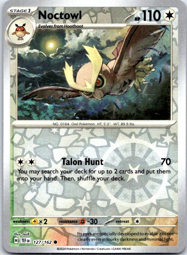 Noctowl - 127/162 - Reverse Holo - TEMPORAL FORCES - Pokemon - Common | AC15-12
