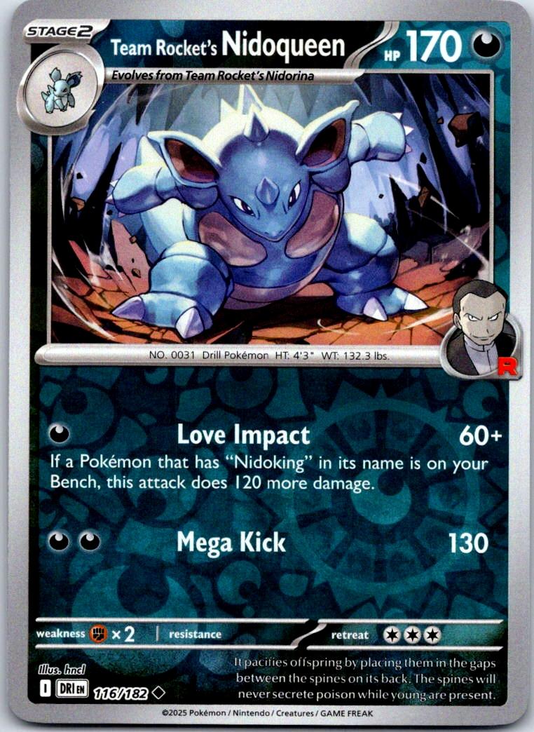 Team Rocket's Nidoqueen - 116/182 - Reverse Holo - DESTINED RIVALS - Pokemon - | AA123-30
