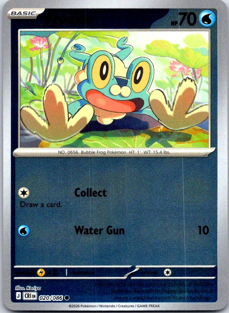 Froakie - 020/086 - Reverse Holo - CHAOS RISING - Pokemon - Common | AA132-6