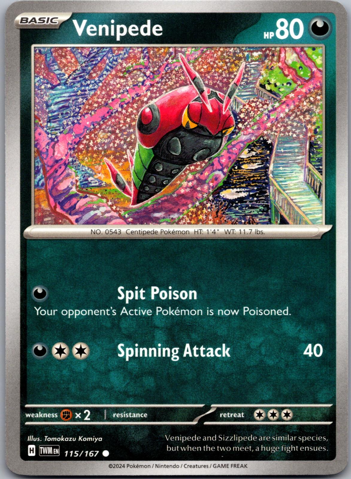 Venipede - 115/167 - - TWILIGHT MASQUERADE - Pokemon - Common | AA79-24