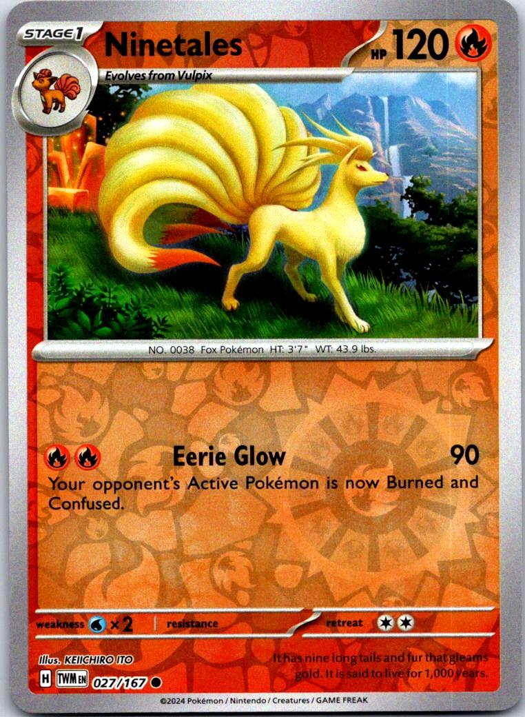 Ninetales - 027/167 - Reverse Holo - TWILIGHT MASQUERADE - Pokemon - | AA125-38