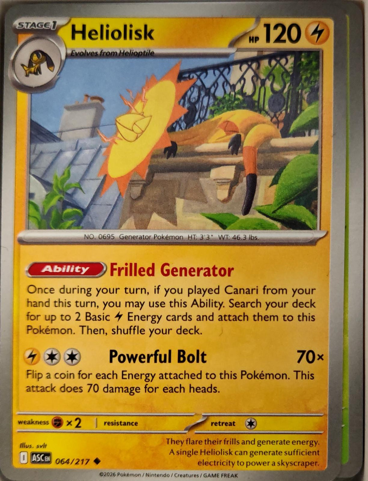 Heliolisk - 064/217 - - ASCENDED HEROES - Pokemon - Uncommon | AA11-41
